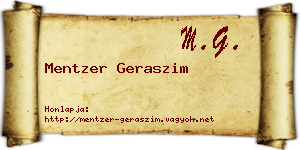 Mentzer Geraszim névjegykártya